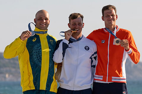 Sailing: Men's iQFoil medal winners